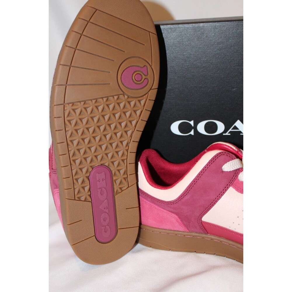 Coach C201 Suede Leather Low Top Sneakers SZ‎ 9 NIB PINK - Picture 8 of 8